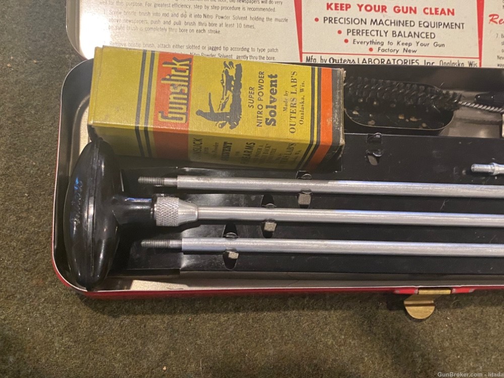 Vintage - Used - Outers Rifle Cleaning Kit - Red Metal Case -Good Condition-img-8
