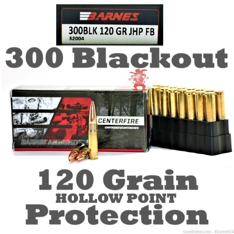 Barnes 300 AAC Blackout 120 Grain Jacketed Hollow Point JHP 20 RDS-img-4