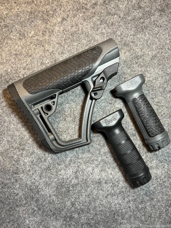 Daniel Defense Collapsible Buttstock and Two Picatinny Grips-img-0