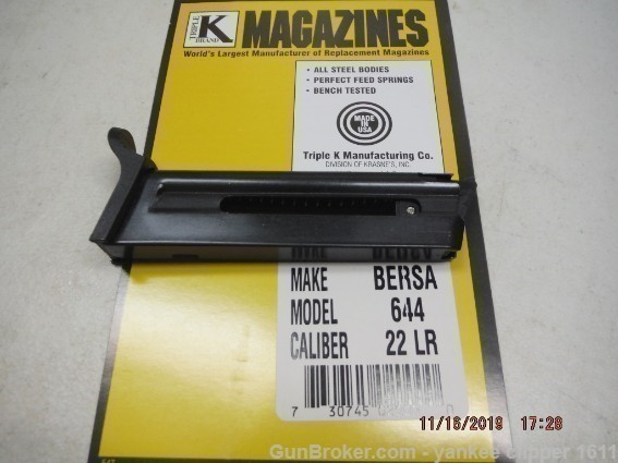 BERSA 644 22 Magazine 8Rd Bersa 22LR New Mag;-img-0