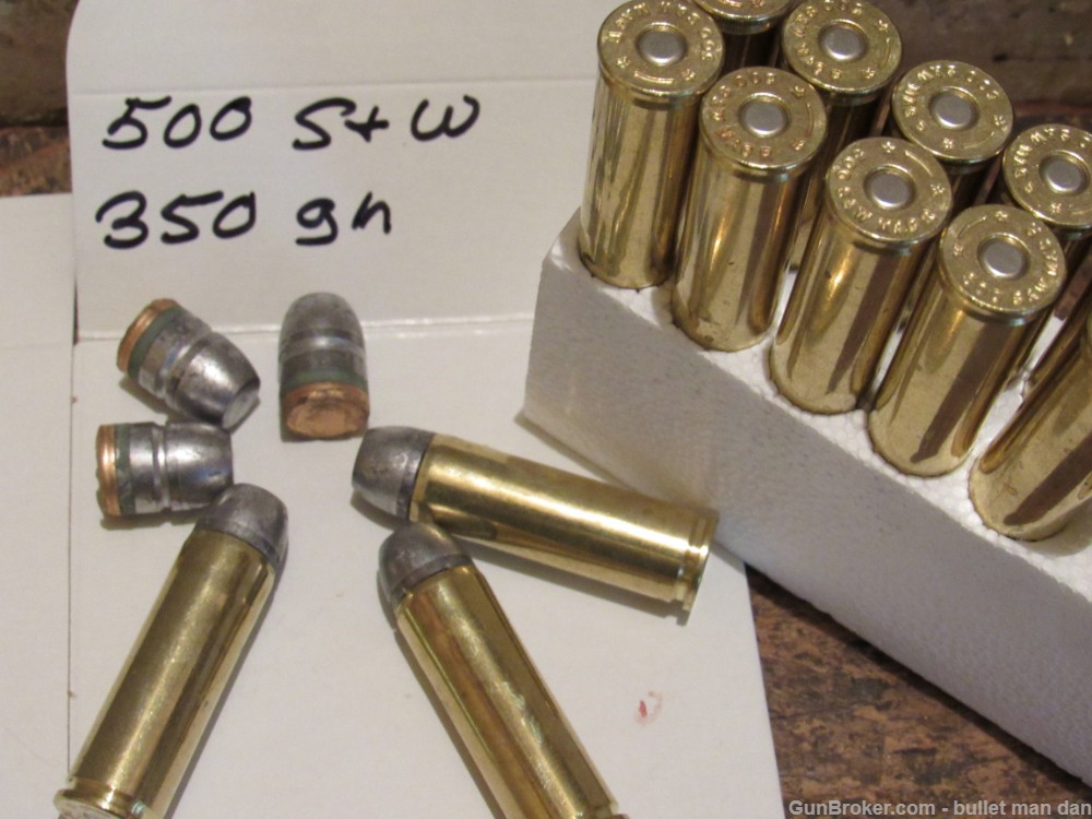 500 S&W ammo with 350gn Bullshop bullets-img-0