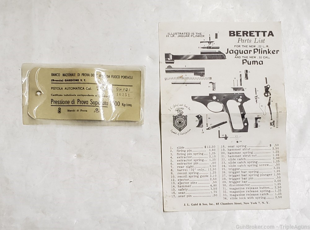 Beretta Model 70 New Puma 32ACP 1964 W/Box C&R Used-img-25