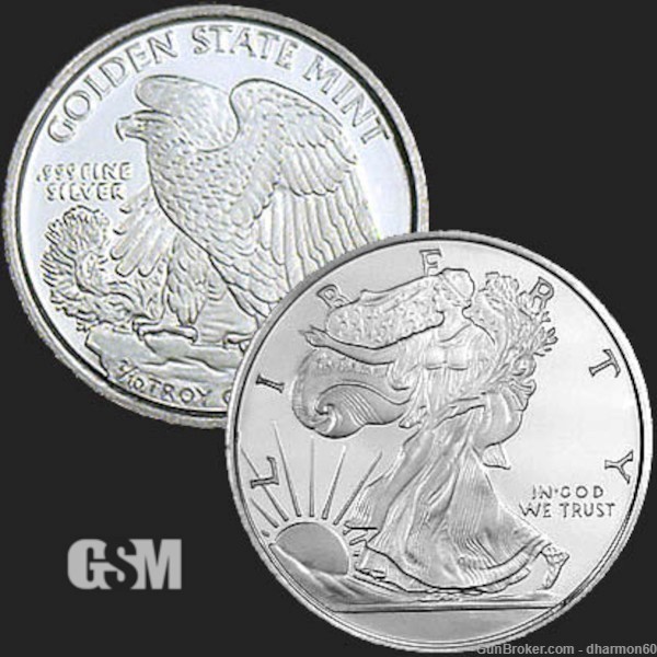 Walking Liberty Eagle 1/10 Oz .999 Fine Silver - Golden State Mint USA-img-0