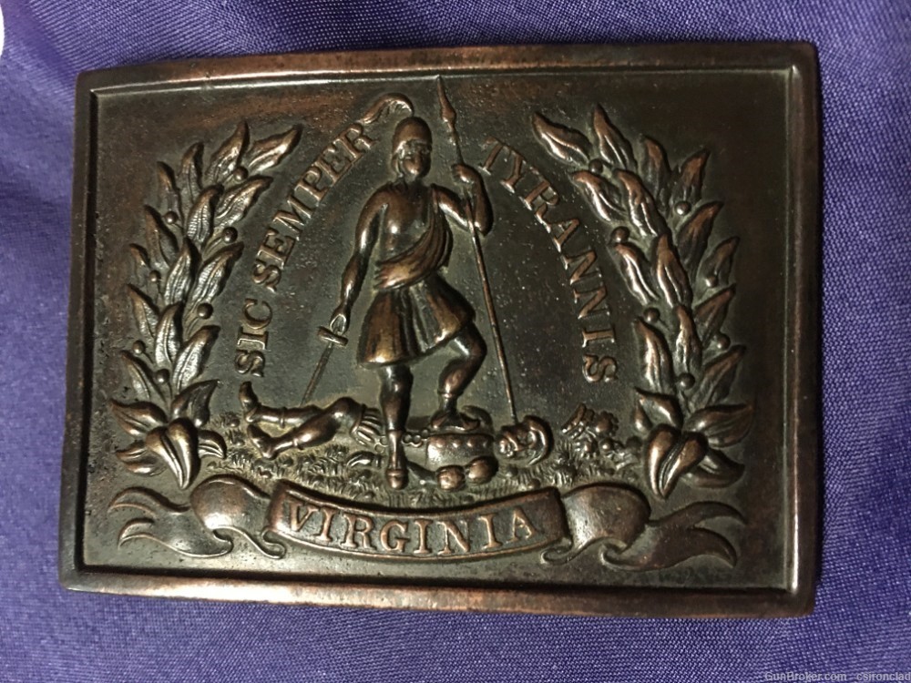 Virginia Belt Plate, 1840-1850 period, die stamped.-img-6