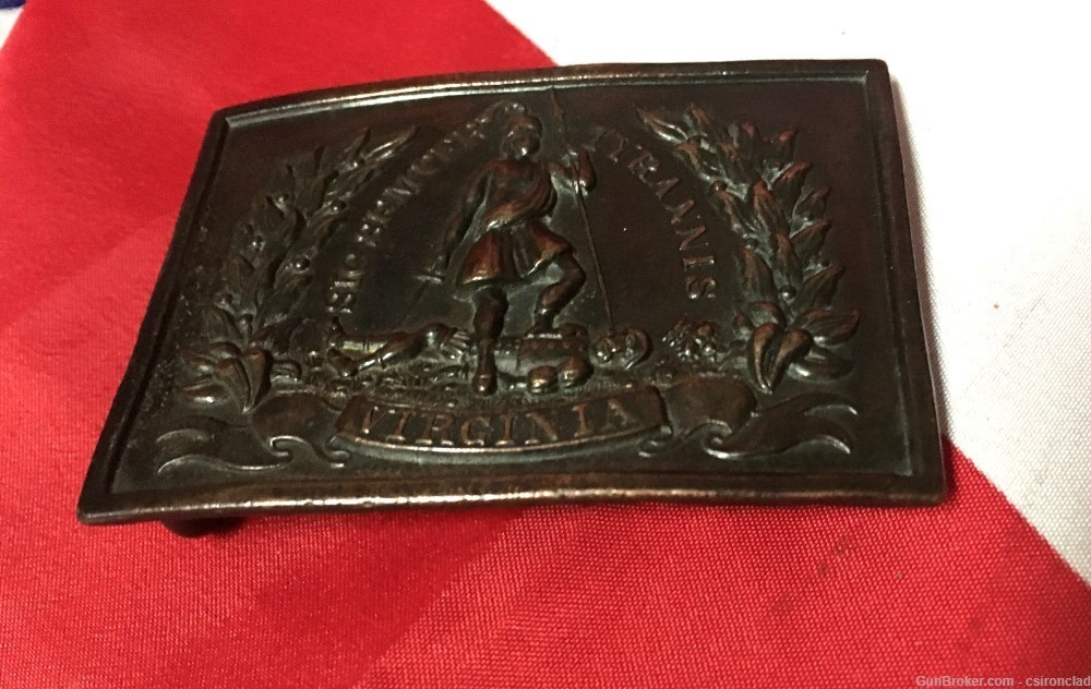 Virginia Belt Plate, 1840-1850 period, die stamped.-img-2