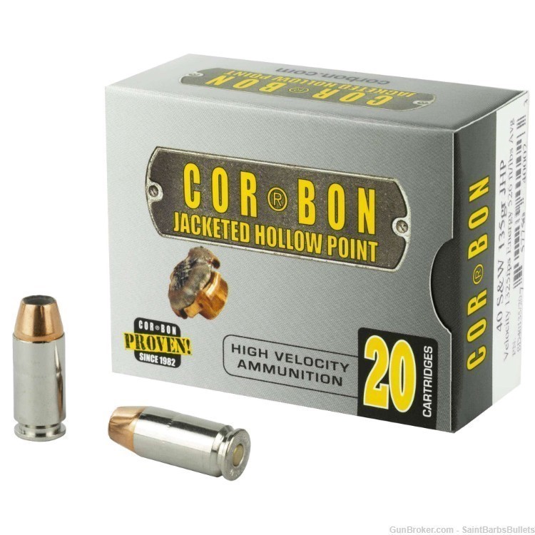CorBon 40 S&W 135gr Self-Defense JHP - 20 Rounds-img-0