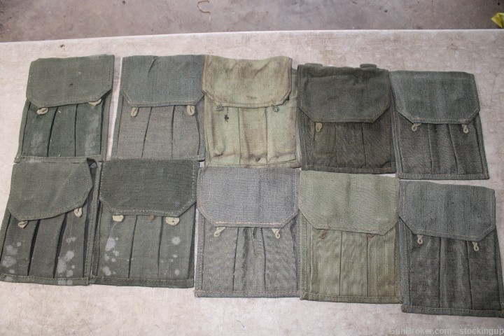 10 Polish Military Issue PPSH 7.62x25 or 9mm Stick Magazine Pouch Lot of 10-img-0
