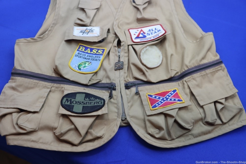 Vintage Western Trails Fishing Vest w/ Old Advertising Patch's Interesting!-img-1