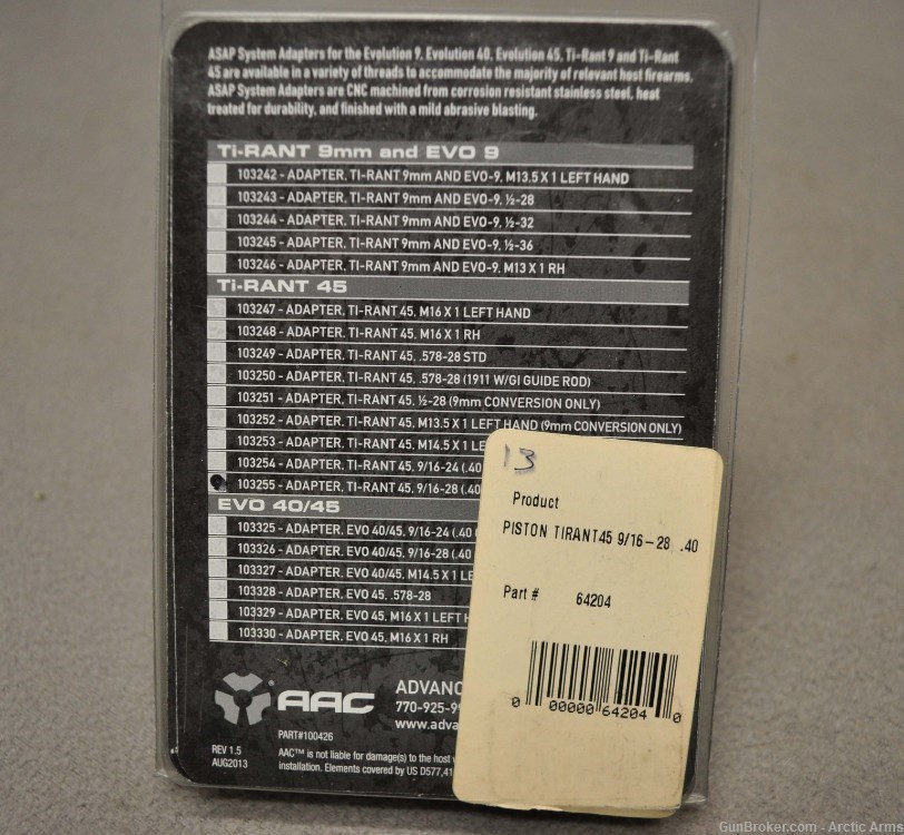 Advanced Armament Corp AAC Ti-Rant Piston 9/16x28 (.40 Only)-img-1