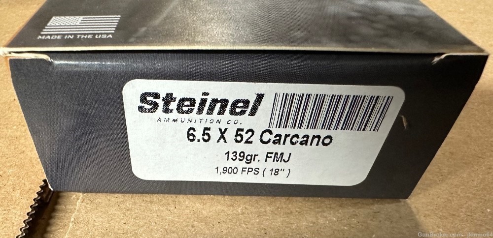 20 rounds of Steinel 6.5 Carcano 139 grain FMJ ammo-img-0