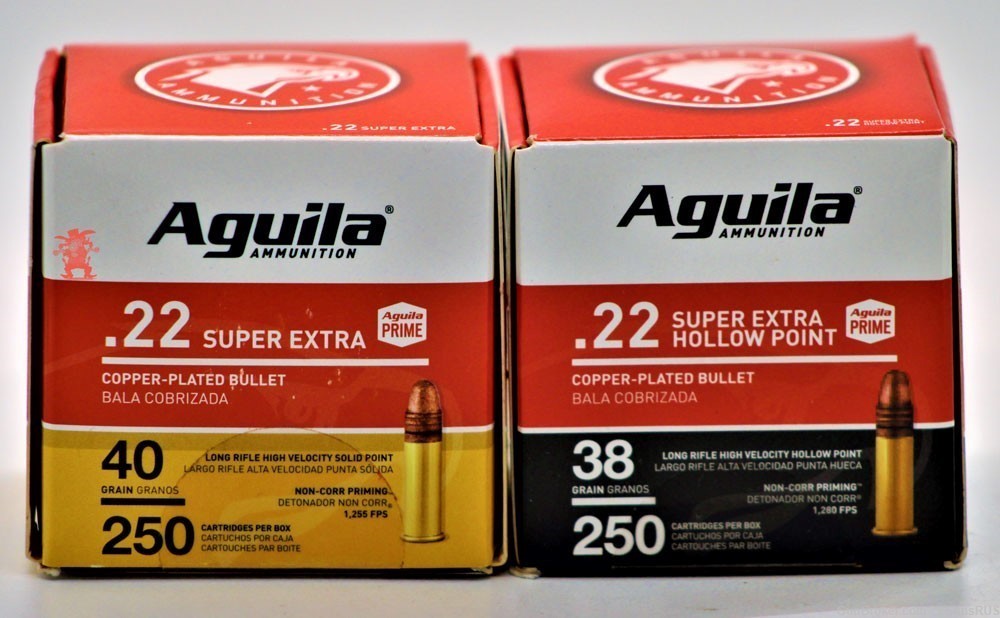 22LR Aguila 22 LR COMBO 250 SUPR EXTRA SOLID + 250 SUPER EXTRA HP 500 RDS-img-1