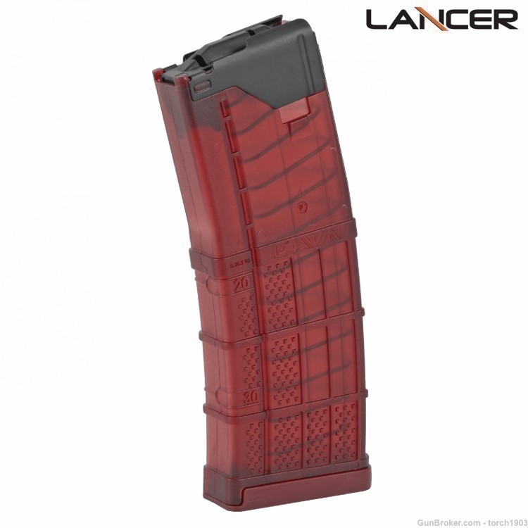 Lancer L5AWM 30rd RED Magazine 5.56 .223 Translucent AR15-img-0