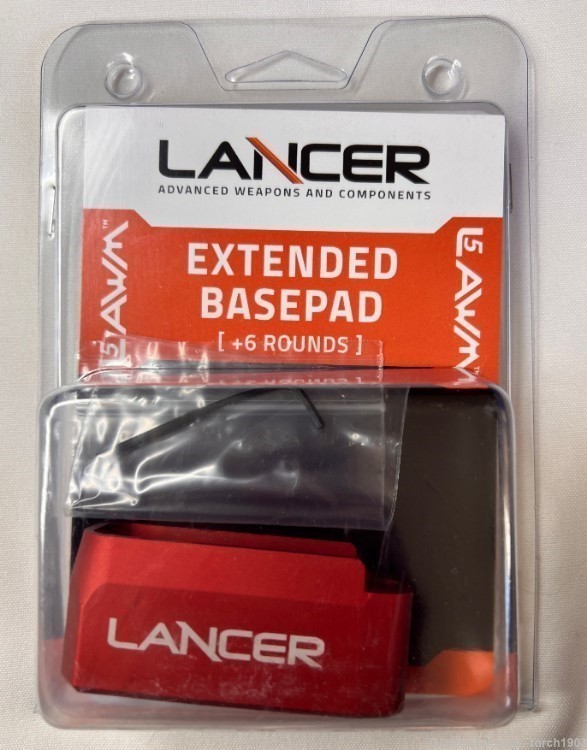 Lancer Systems L5AWM +6 Extended Basepads for AR15 Magazines 5.56 RED-img-1