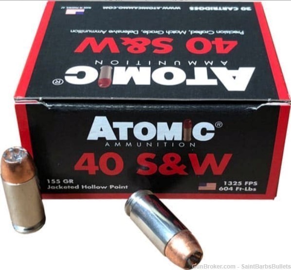 Atomic Ammo .40 S&W 155 Grain Bonded JHP - 20 Rounds-img-0
