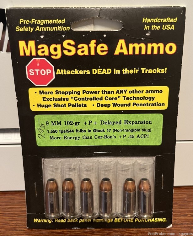 Magsafe Ammo 9mm +P+ 102gr Non-Frangible Slug - 6-pack Sealed NOS Rare-img-0