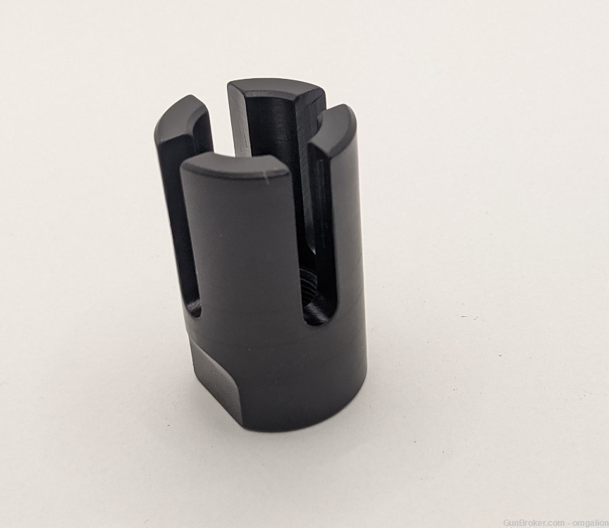 .22 Muzzle Brake 1/2x28 for .22Cal BLACK anodized, 0.90" Round, Flash Hider-img-2