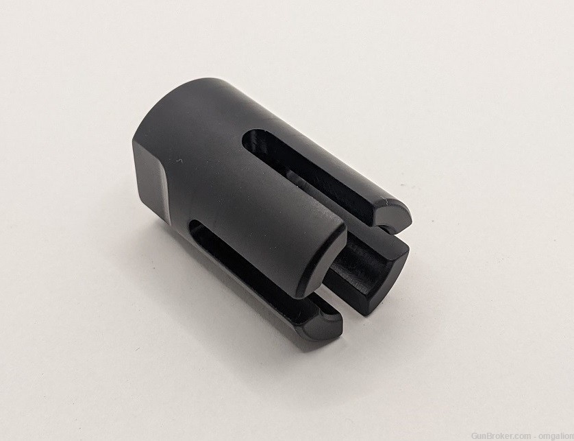 .22 Muzzle Brake 1/2x28 for .22Cal BLACK anodized, 0.90" Round, Flash Hider-img-0