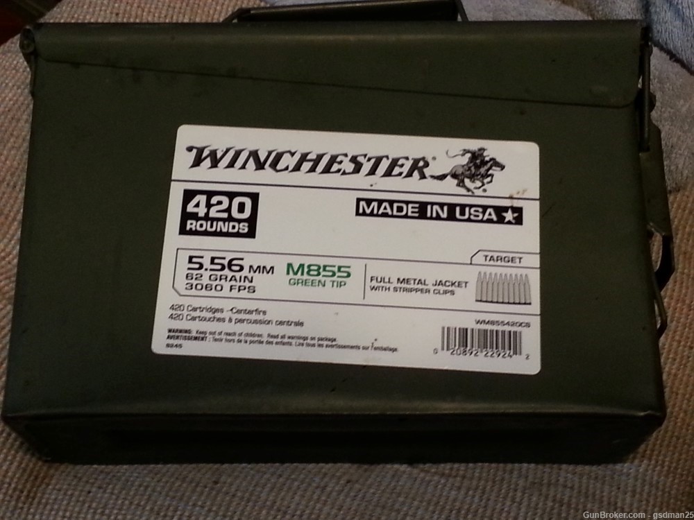 Winchester 5.56, 62gr Green Tip 150 Rounds on Stripper Clips-img-1