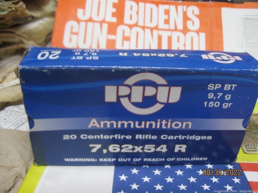 New 7.62x54R 20 Rnds 150 gr SP BT hunting ammo Prvi Partizan more available-img-0