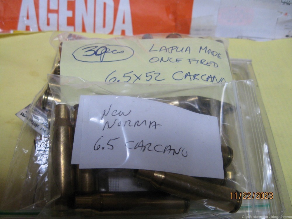 Rare 6.5x52 Carcano 36 pcs  Lapua and Norma Brass, have many other Cals Too-img-6