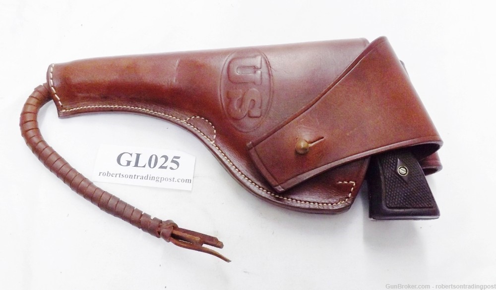 US GI type Holster WWI Repro 1917 Revolver 5 in Half Flap Brown Leather Bel-img-8