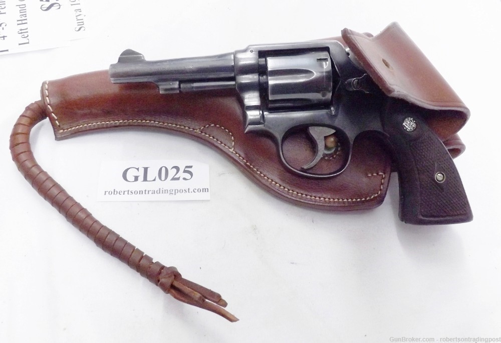 US GI type Holster WWI Repro 1917 Revolver 5 in Half Flap Brown Leather Bel-img-7