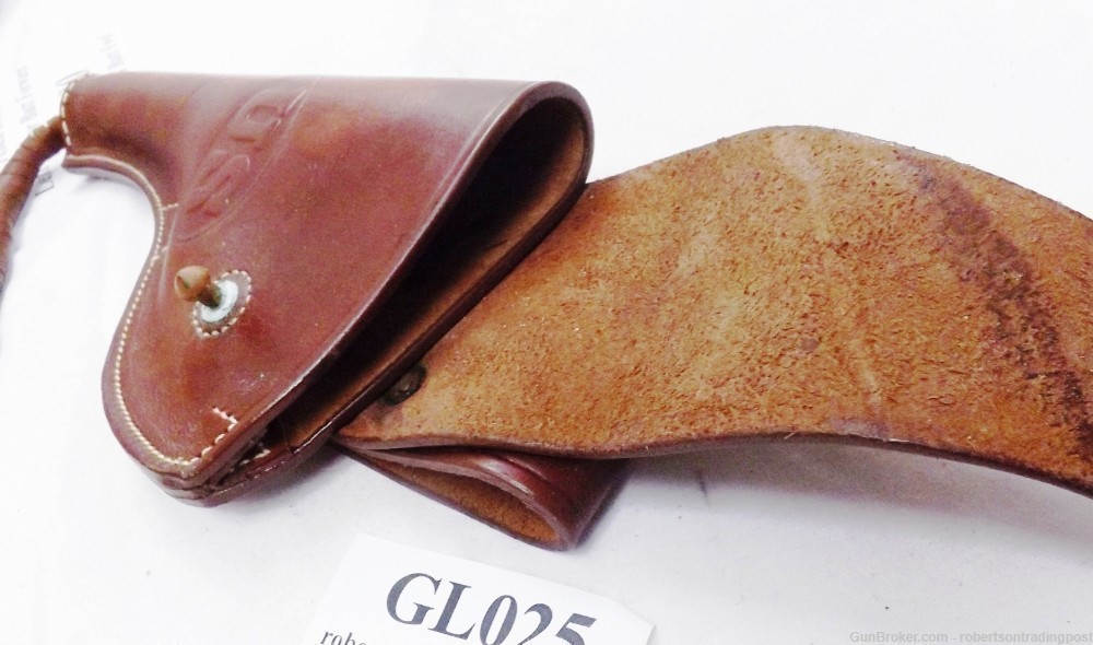US GI type Holster WWI Repro 1917 Revolver 5 in Half Flap Brown Leather Bel-img-2
