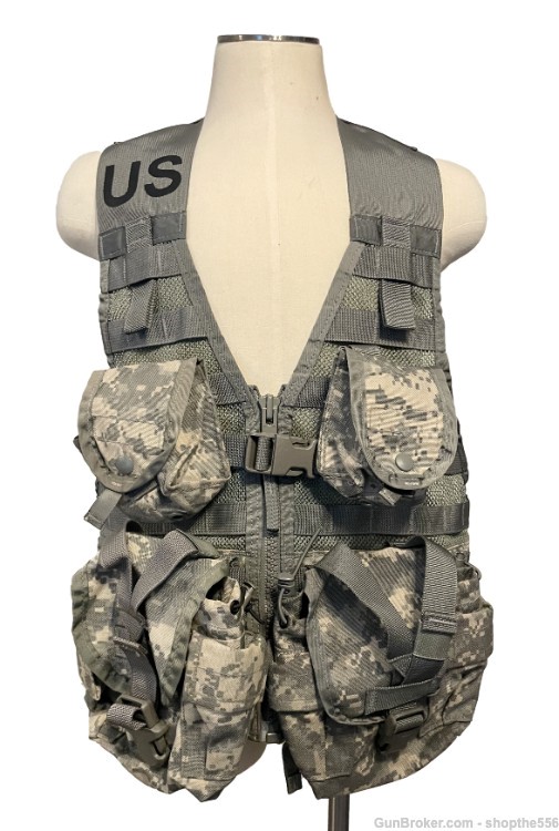 US Army USGI 5pc. Fighting Load Carrier Vest w/ 4 MOLLE II Pouches ACU UCP-img-0