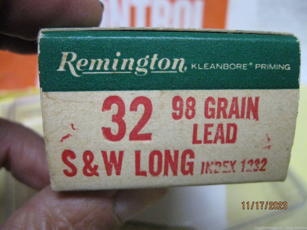 1960's Vintage 32 S&W Long 44 rnds Lead Pistol Ammo Remington Box; others-img-1