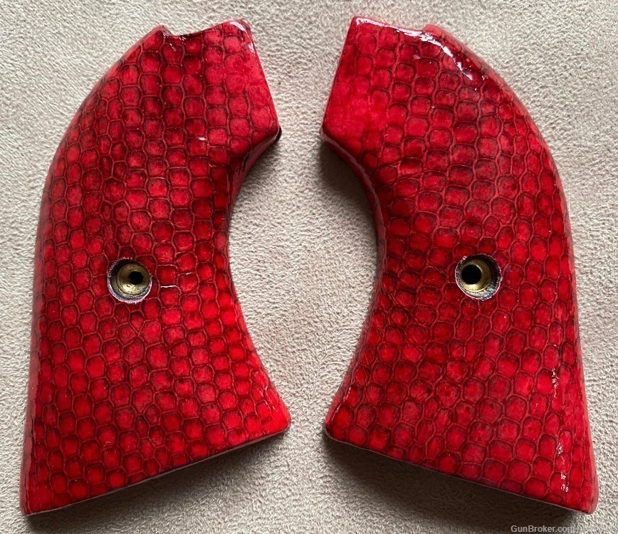 Genuine Red Sea Snake Grips for Heritage Rough Rider Revolver GRIPS ONLY-img-1