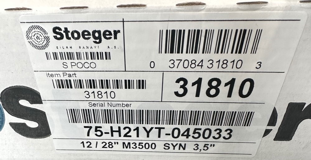 Stoeger M3500 12ga 28"BBL Black Synthetic stock -img-4