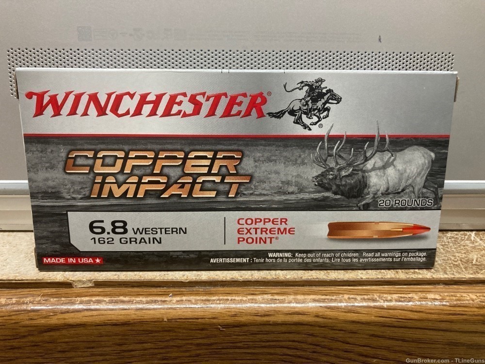 Winchester Copper Impact 6.8 Western 162 GR Extreme Point 20 Rounds-img-1