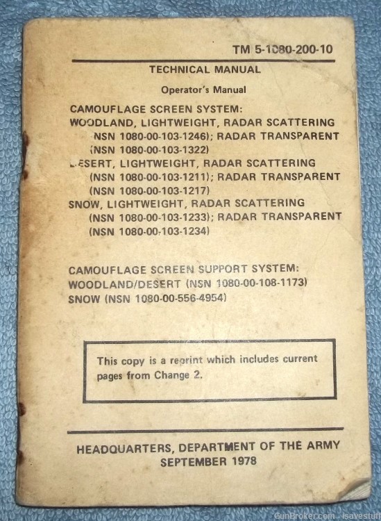 Vintage U.S. Military Manual Camouflage Screen System Woodland Desert Snow -img-0