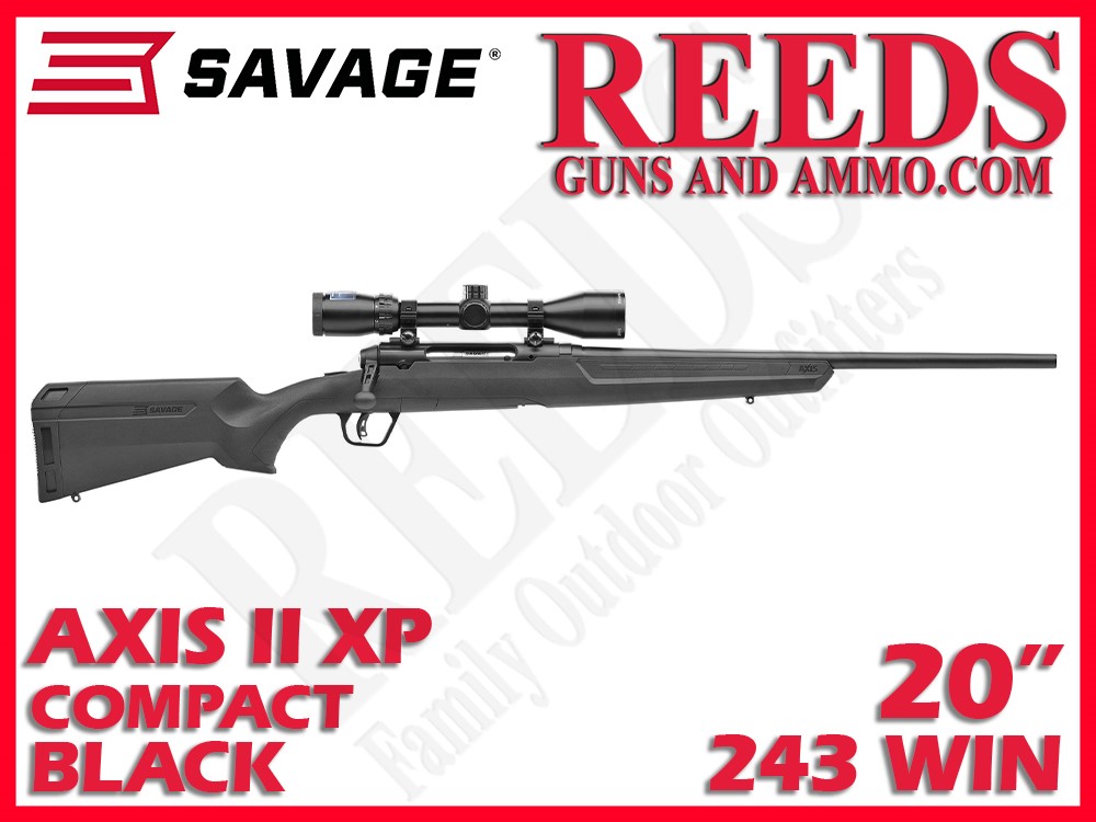 Savage Axis II XP Compact Bushnell 3-9x40 Black 243 Win 20in 57099-img-0