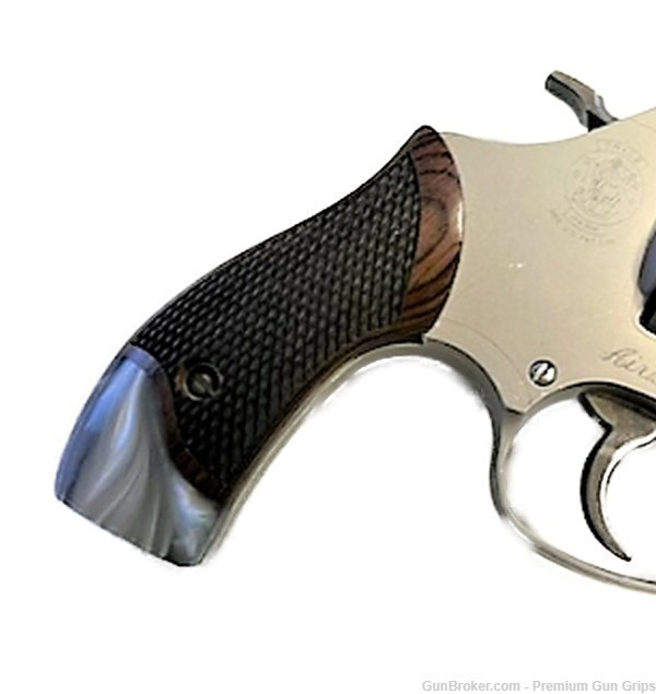 J Frame Round butt Grips fits most Smith & Wesson S&W Rosewood White Pearl -img-3