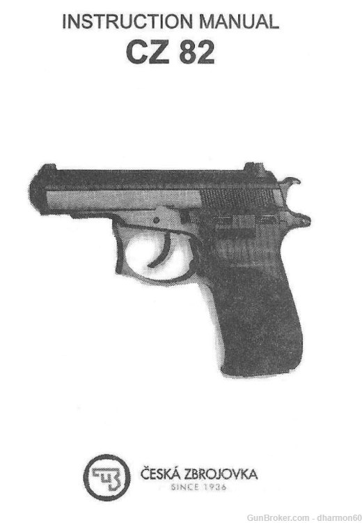 CZ 82 Pistol - Parts, Use & Maintenance Manual CZ-82 CZ82-img-0