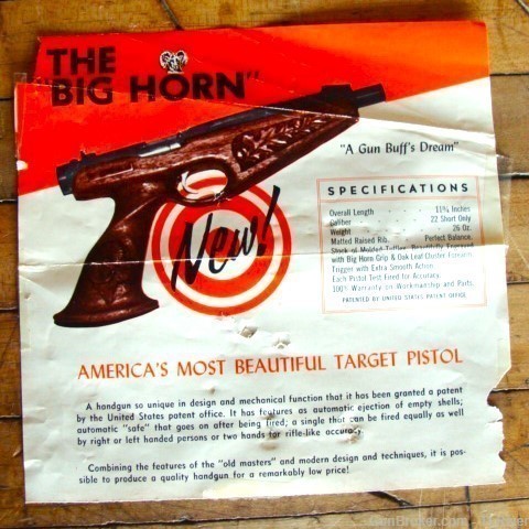 BIG HORN Target Pistol New in Box w/Papers Single Shot 22 No Reserve-img-14