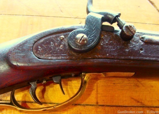 Lancaster Pa. 40 cal. Rifle Converted Flintlock DST "Gump" Antique No Res-img-3