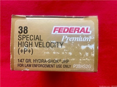 38 SPC Federal Hydra Shock Ammunition 147 Grain +P+  (JHP) Ammo 200 Rounds