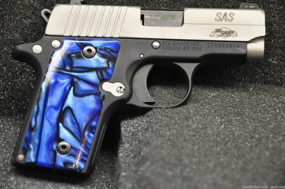 Sig P238 05 grips Faux Marble lite Blue-img-1