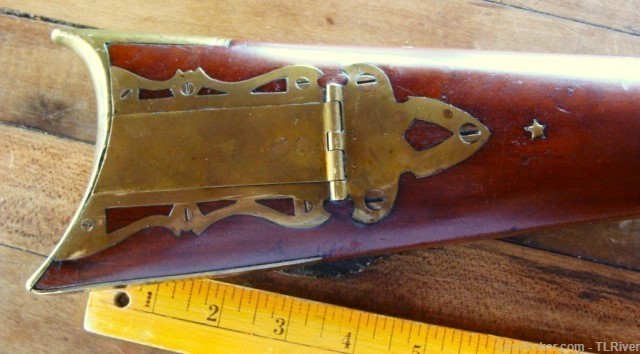 NY Maker Beautiful Early Percussion Rifle Patch Box & Inlays 40 cal. No Res-img-2
