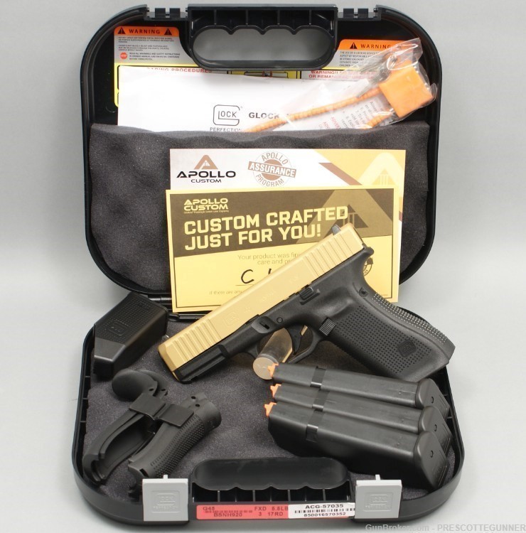 NIB Glock 45 9mm Gen 5 G45 Apollo Custom Gold Cerakote Crossover like 19X-img-7