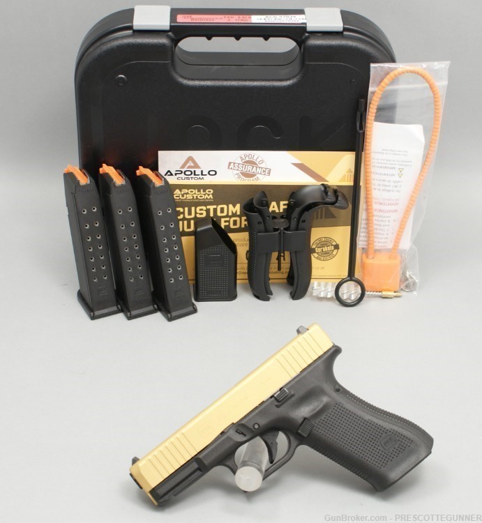 NIB Glock 45 9mm Gen 5 G45 Apollo Custom Gold Cerakote Crossover like 19X-img-0
