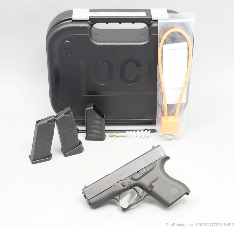 NIB Glock 43 9mm Subcompact G43 USA w/ Two 6 Round Magazines G 43 EDC-img-0
