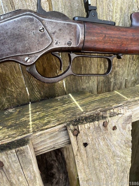 Winchester Model 1873 Special Order Rifle Swiss Butt 1/2 Round Antique 32 -img-24