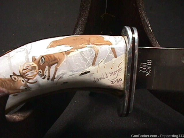Custom Designed Buck 119 Sheath Knife Really Nice & Signed-img-1