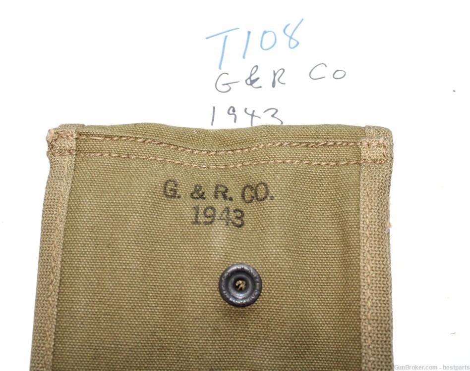 M1 Carbine Stock Pouch “G&R Co” 1943, NOS Orig. USGI- #T108-img-1