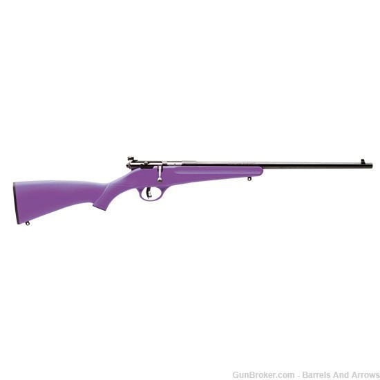 Savage 13783 Rascal Single Shot 22 Rifle Synthetic Stock Purple, Peep Sight-img-0