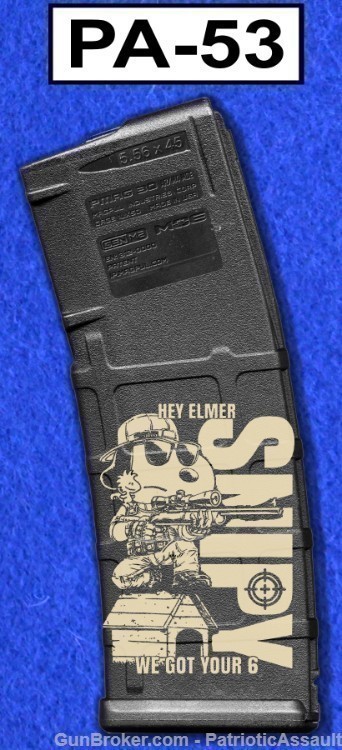 LASER ENGRAVED PMAG 30 GEN M2 - SNIPY SNOOPY - NO CC FEE - SHIPPING TO CA-img-1
