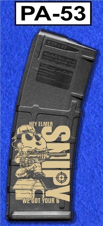 LASER ENGRAVED PMAG 30 GEN M2 - SNIPY SNOOPY - NO CC FEE - SHIPPING TO CA-img-0